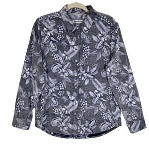 Tommy Bahama Floral Corduroy Button Down Shirt Womens‎ Small Island Life Camp